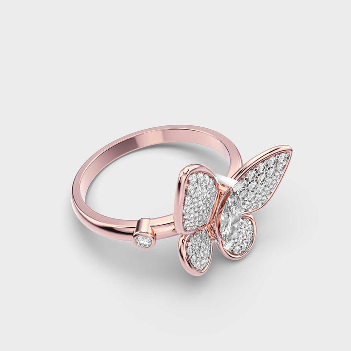 Butterfly lab grown diamonds Ring for Women in Gold - Doozy Diamonds