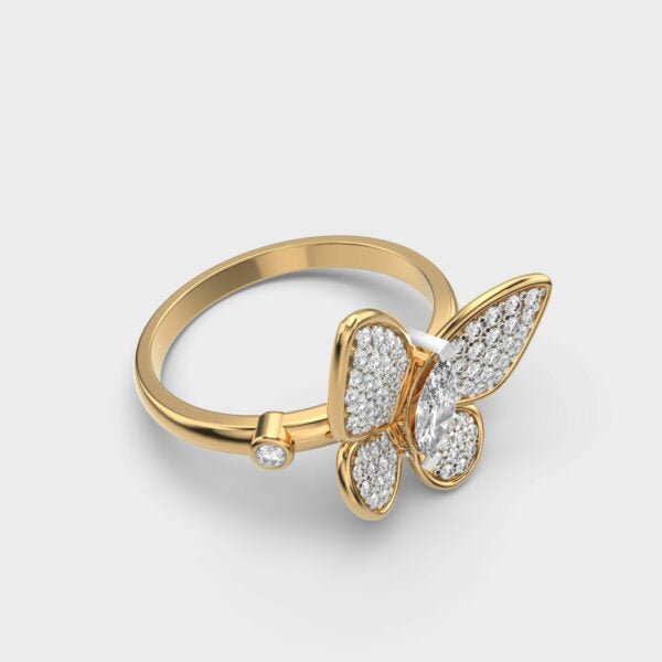 Butterfly lab grown diamonds Ring for Women in Gold - Doozy Diamonds