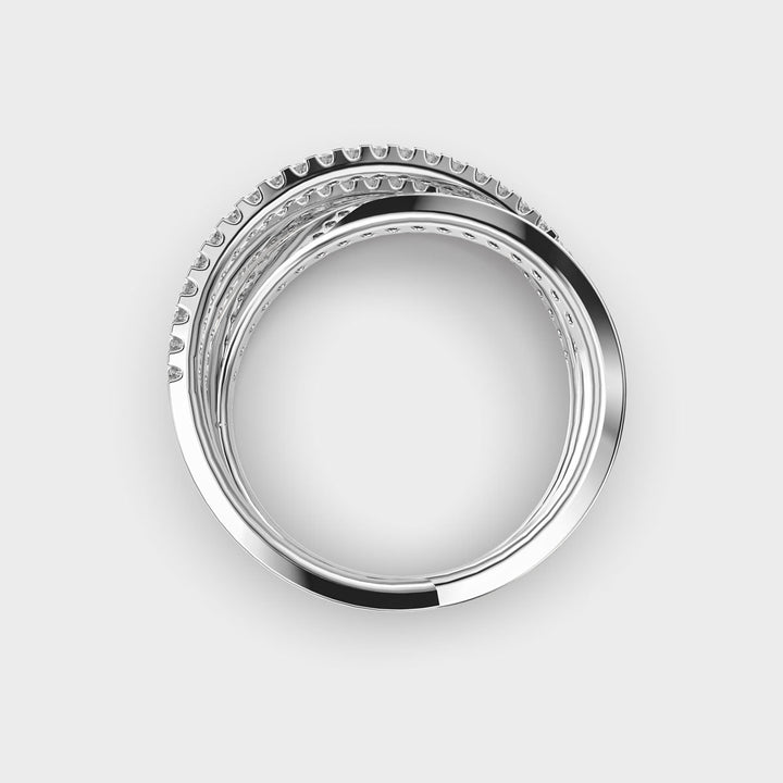 Cross Over lab grown diamonds Ring for Women in Gold - Doozy Diamonds