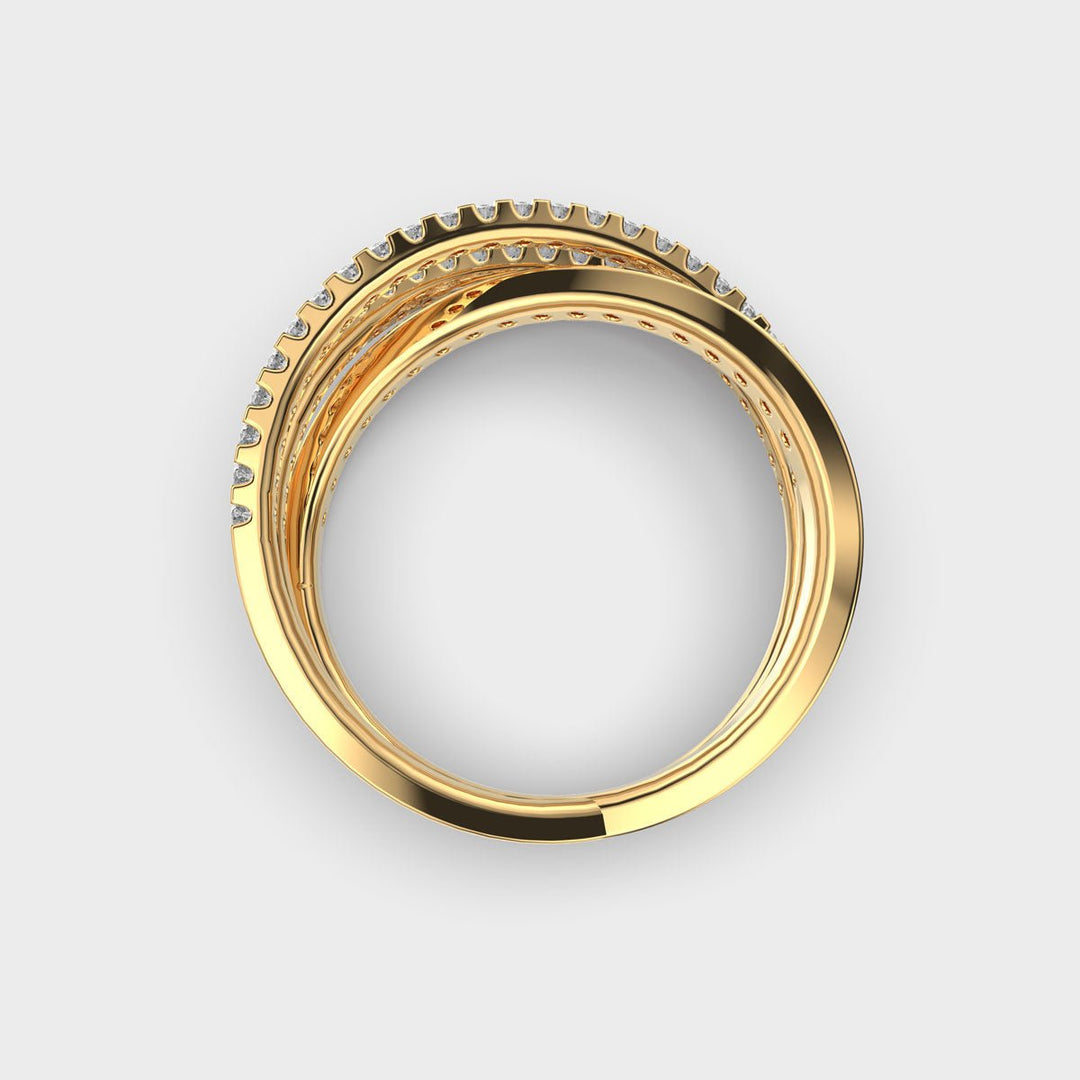 Cross Over lab grown diamonds Ring for Women in Gold - Doozy Diamonds
