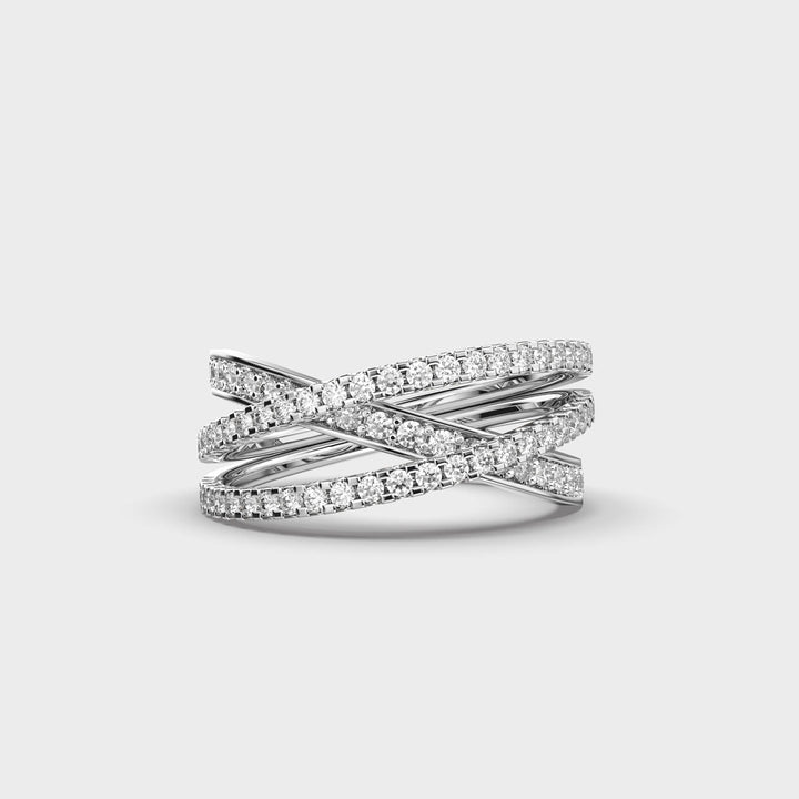 Cross Over lab grown diamonds Ring for Women in Gold - Doozy Diamonds