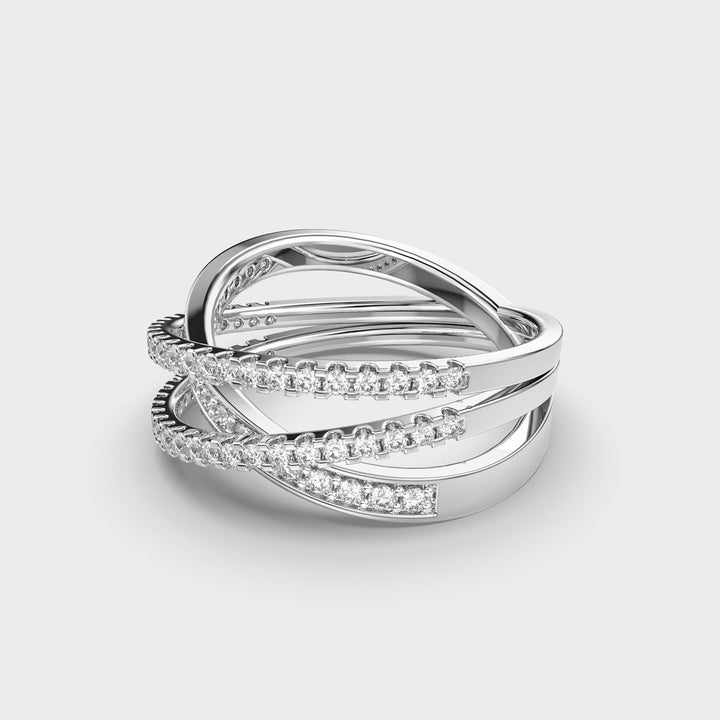 Cross Over lab grown diamonds Ring for Women in Gold - Doozy Diamonds
