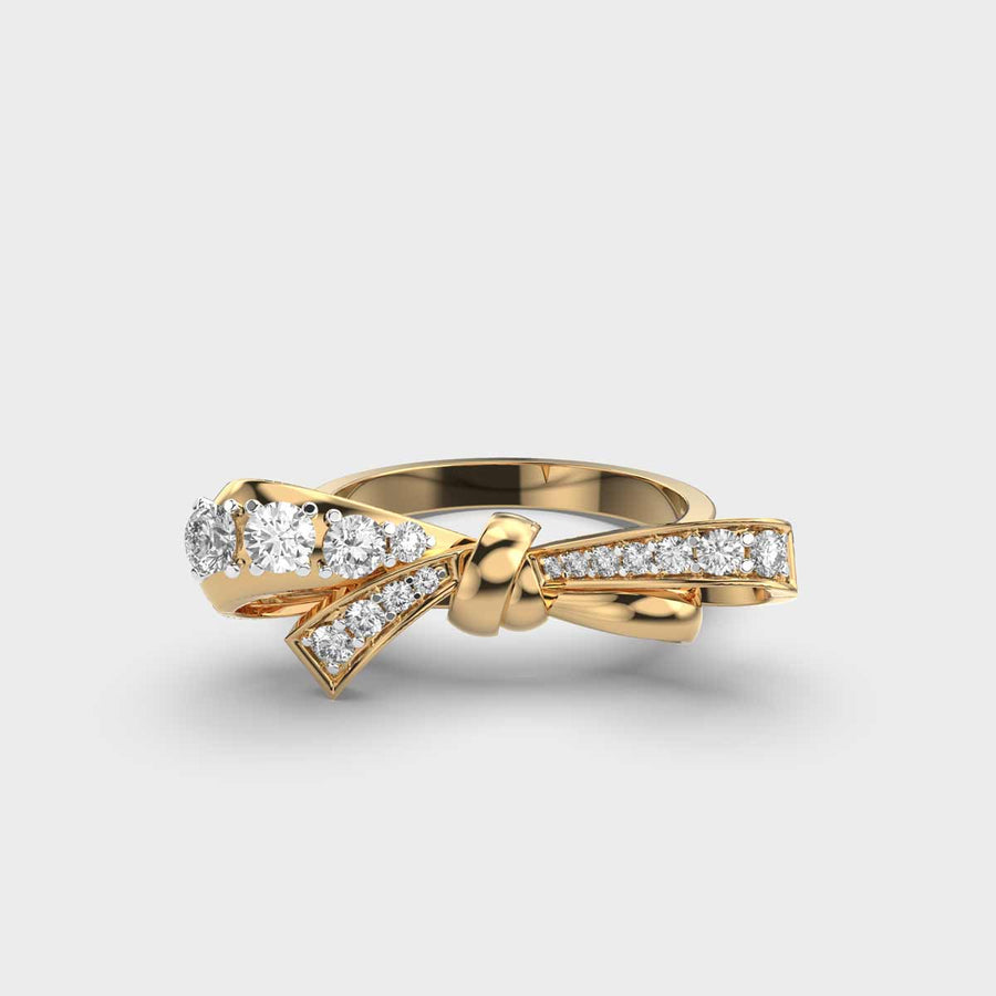 Unique Bow Diamond lab grown diamond Ring for Women - Doozy Diamonds