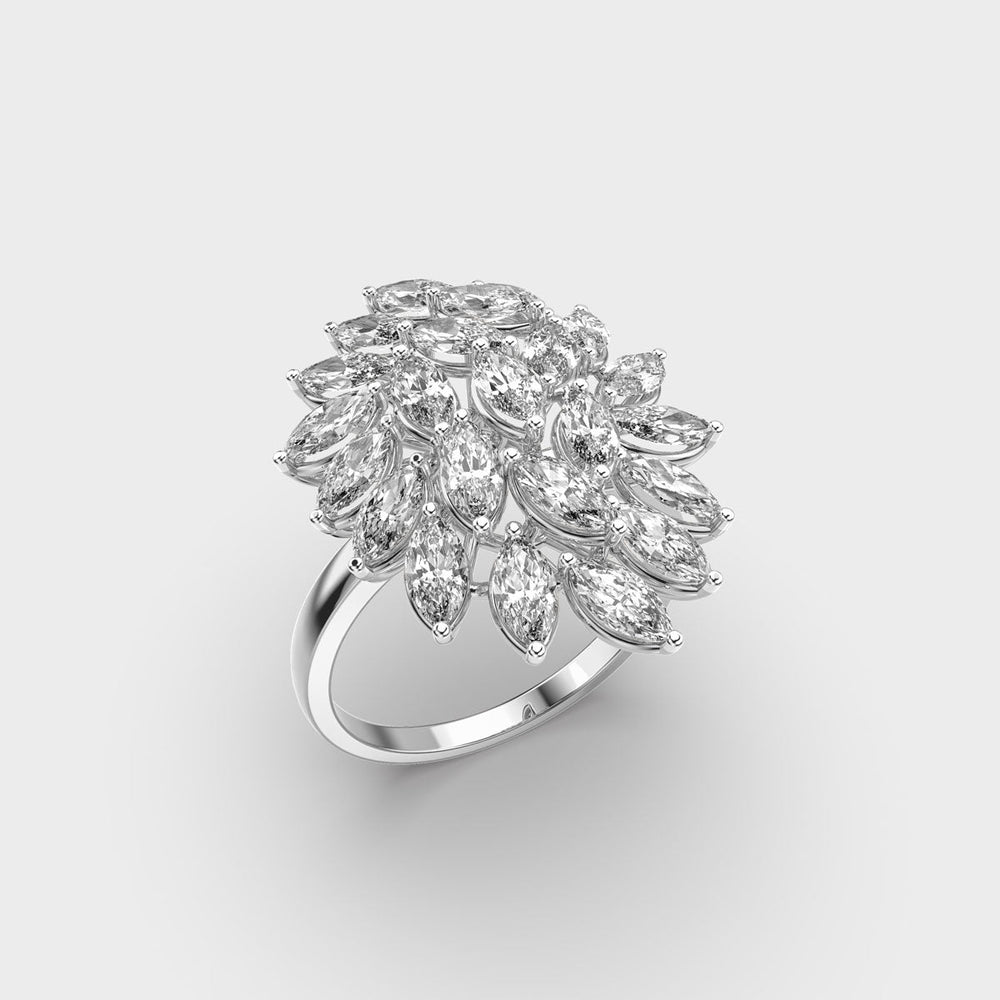 Marquise Cut Cluster lab grown diamonds Ring for Women - Doozy Diamonds