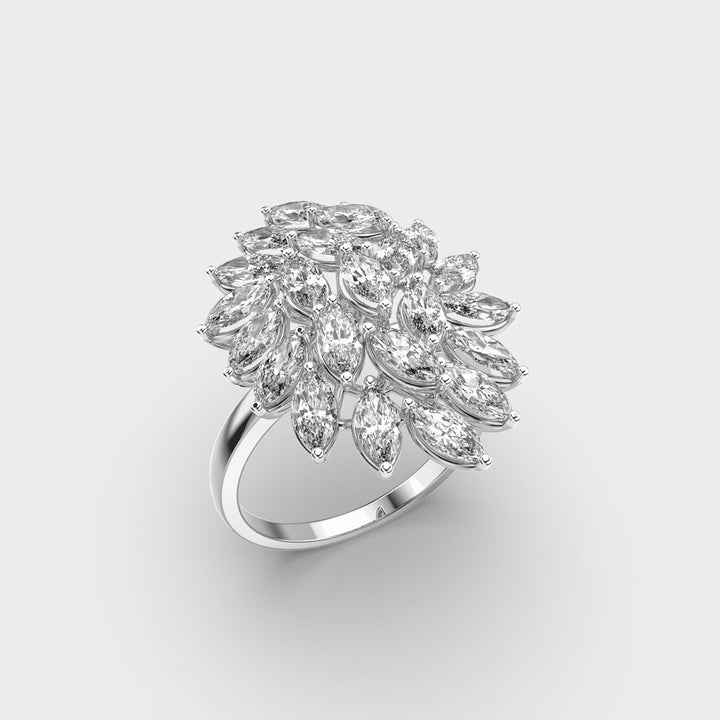 Marquise Cut Cluster lab grown diamonds Ring for Women - Doozy Diamonds