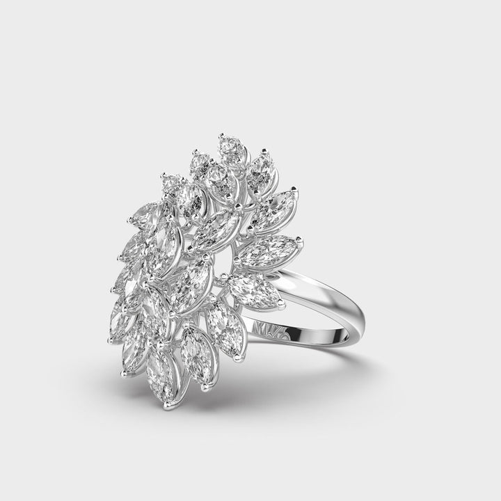 Marquise Cut Cluster lab grown diamonds Ring for Women - Doozy Diamonds