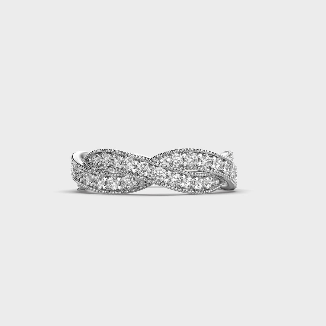 Infinity Milgrain lab grown diamonds Ring in White Gold - Doozy Diamonds