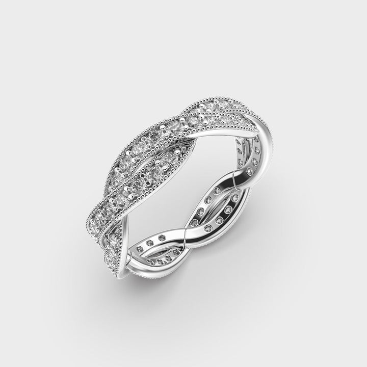 Infinity Milgrain lab grown diamonds Ring in White Gold - Doozy Diamonds