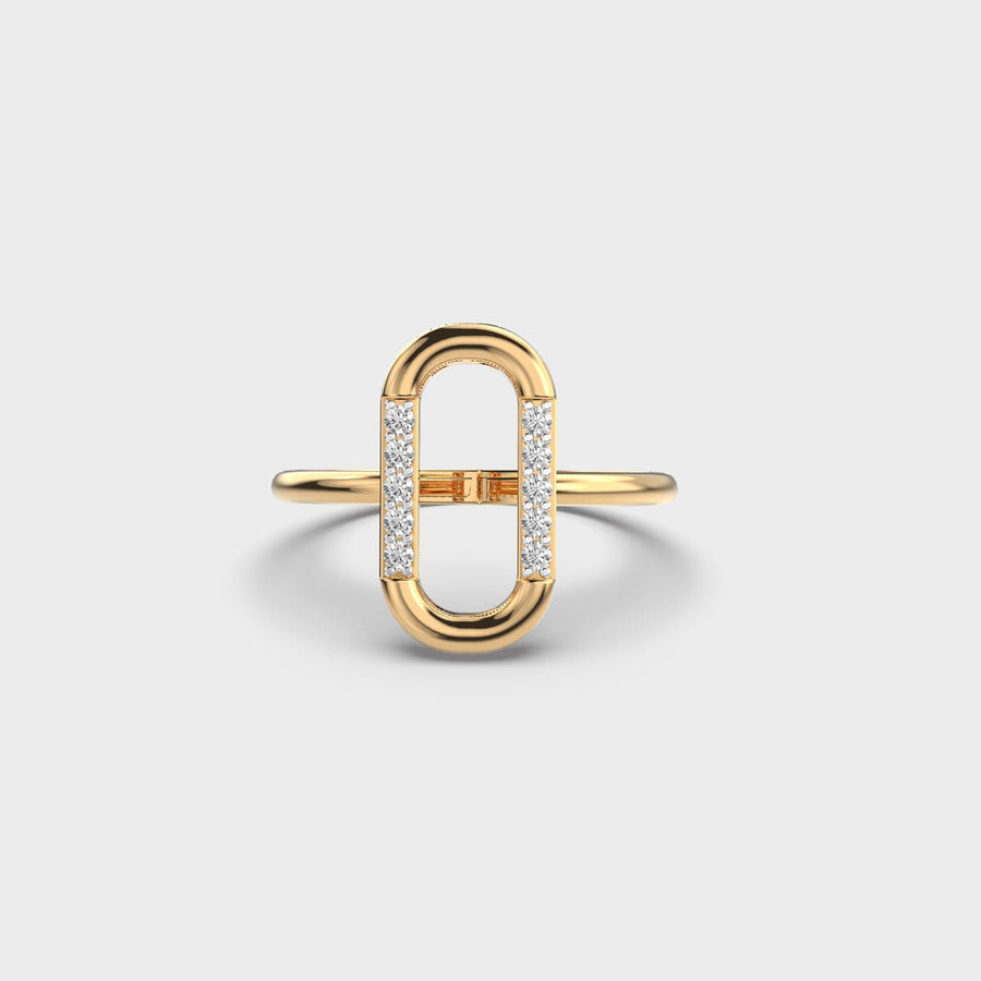 Rectangle Shape lab grown diamond Solitaire Minimalist Ring - Doozy Diamonds