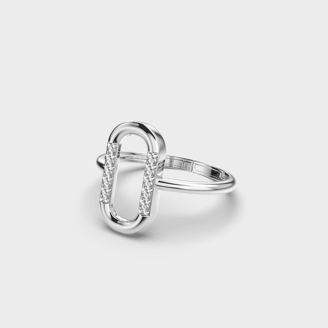 Rectangle Shape lab grown diamond Solitaire Minimalist Ring - Doozy Diamonds