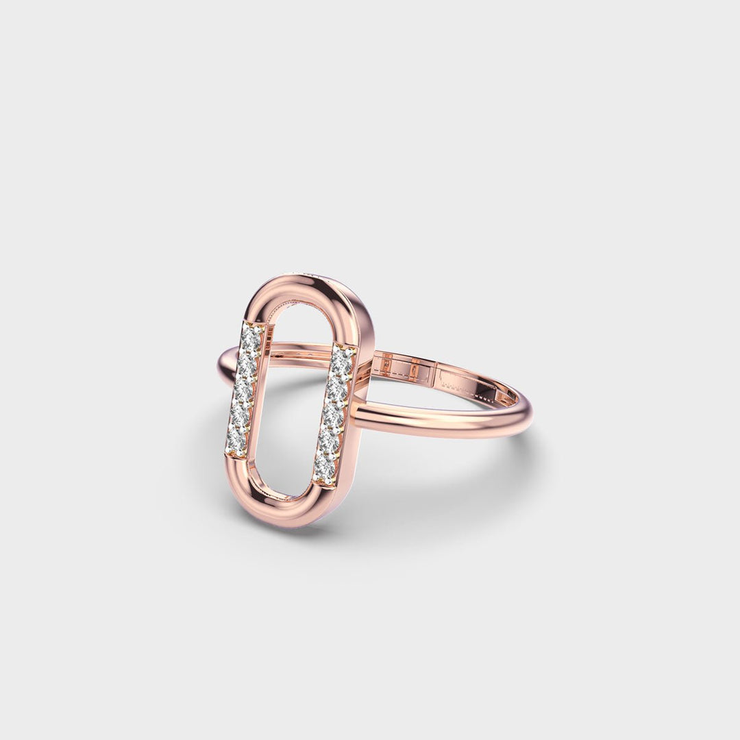 Rectangle Shape lab grown diamond Solitaire Minimalist Ring - Doozy Diamonds