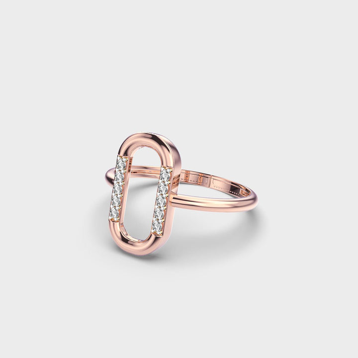 Rectangle Shape lab grown diamond Solitaire Minimalist Ring - Doozy Diamonds