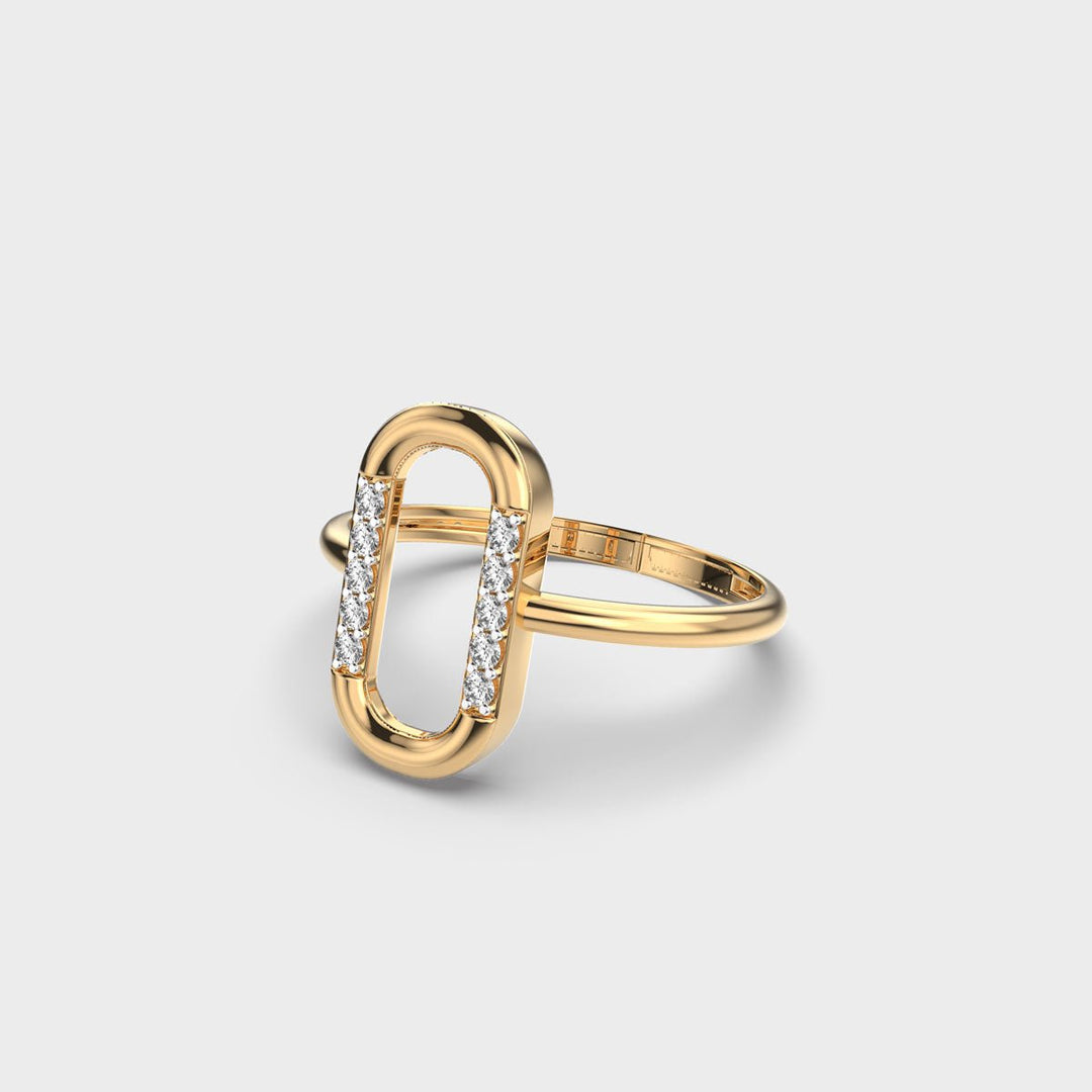 Rectangle Shape lab grown diamond Solitaire Minimalist Ring - Doozy Diamonds