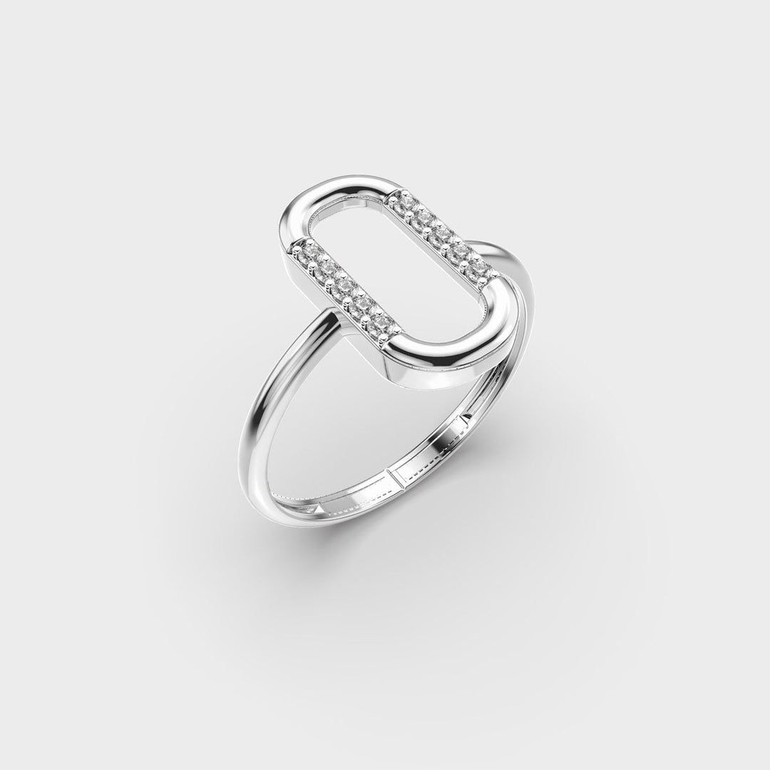 Rectangle Shape lab grown diamond Solitaire Minimalist Ring - Doozy Diamonds