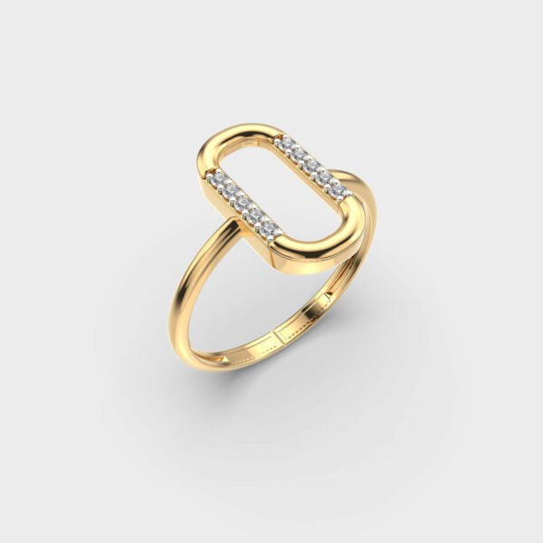 Rectangle Shape lab grown diamond Solitaire Minimalist Ring - Doozy Diamonds