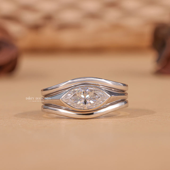 Contemporary bridal ring set, Nature-inspired bridal ring set, Destination bridal ring set, Minimalist bridal ring set, Delicate bridal ring set, Timeless bridal ring set, 