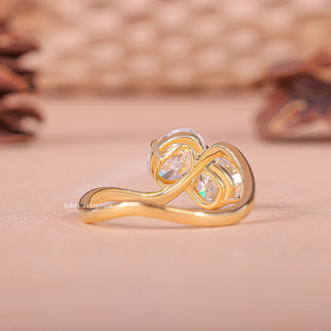 Oval solitaire lab grown diamond ring in jewelry gift box