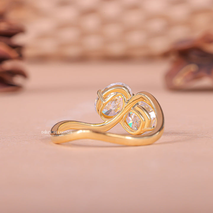 Oval solitaire lab grown diamond ring in jewelry gift box