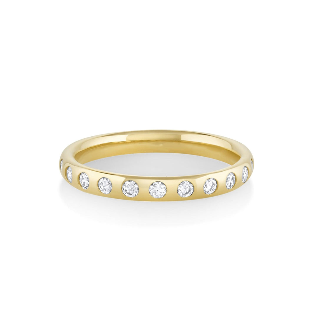 Round round diamond wedding band front view