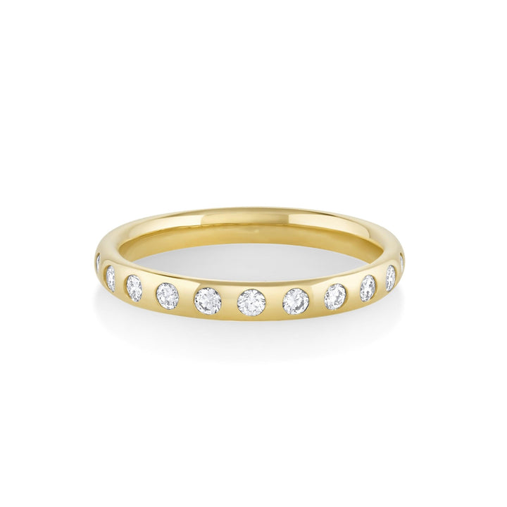 Round round diamond wedding band front view