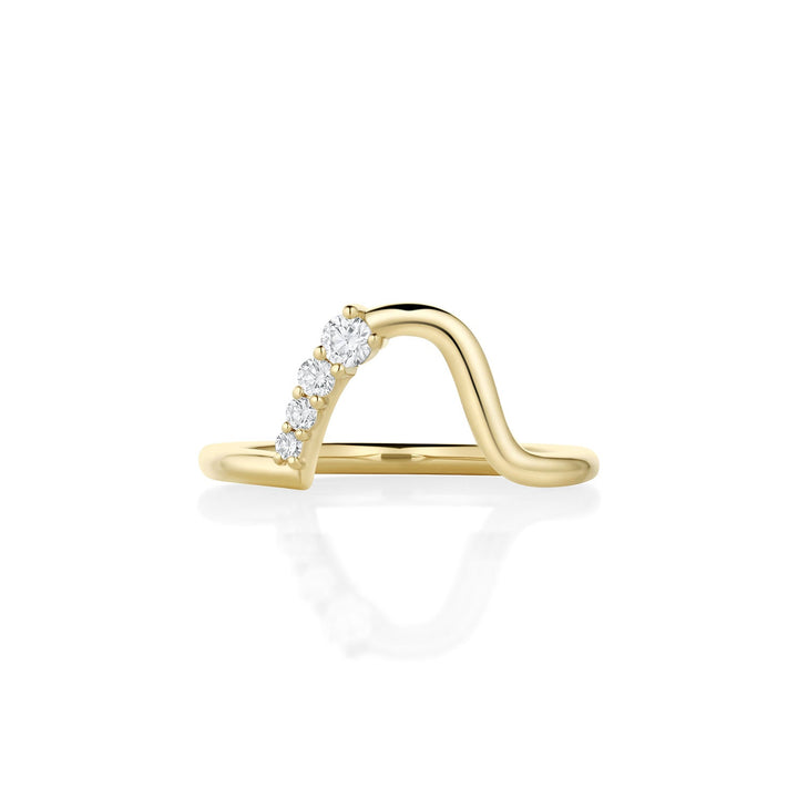 Round round diamond wedding band front view
