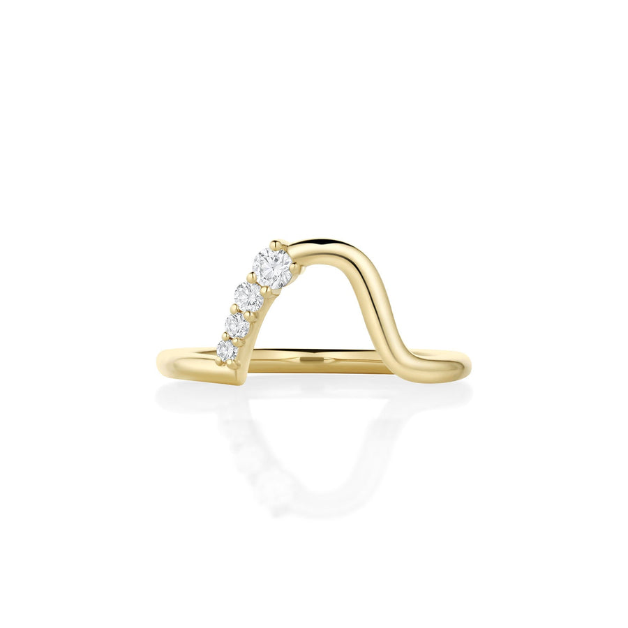 Round round diamond wedding band front view