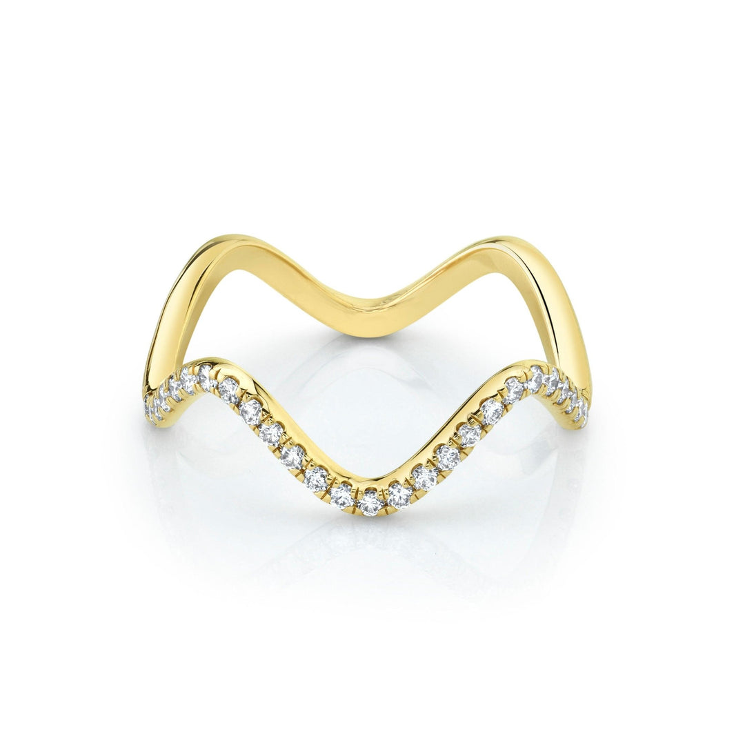 Round round diamond wedding band front view