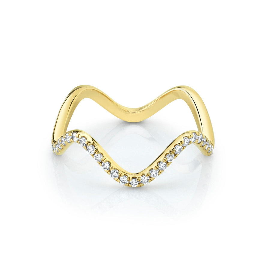 Round round diamond wedding band front view