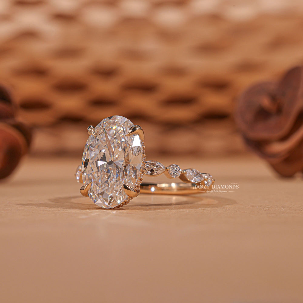 Round solitaire diamond engagement ring available in multiple metals