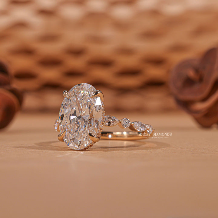Round solitaire diamond engagement ring available in multiple metals