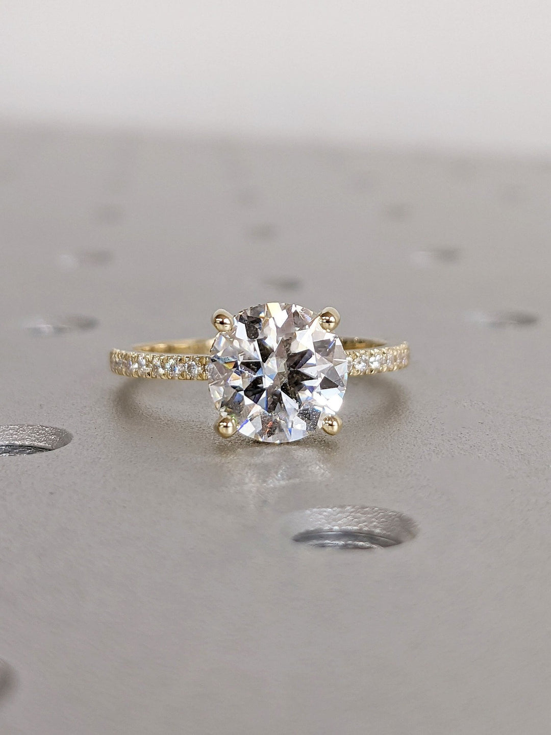 2.0CT round hidden halo lab grown diamond engagement ring for sale