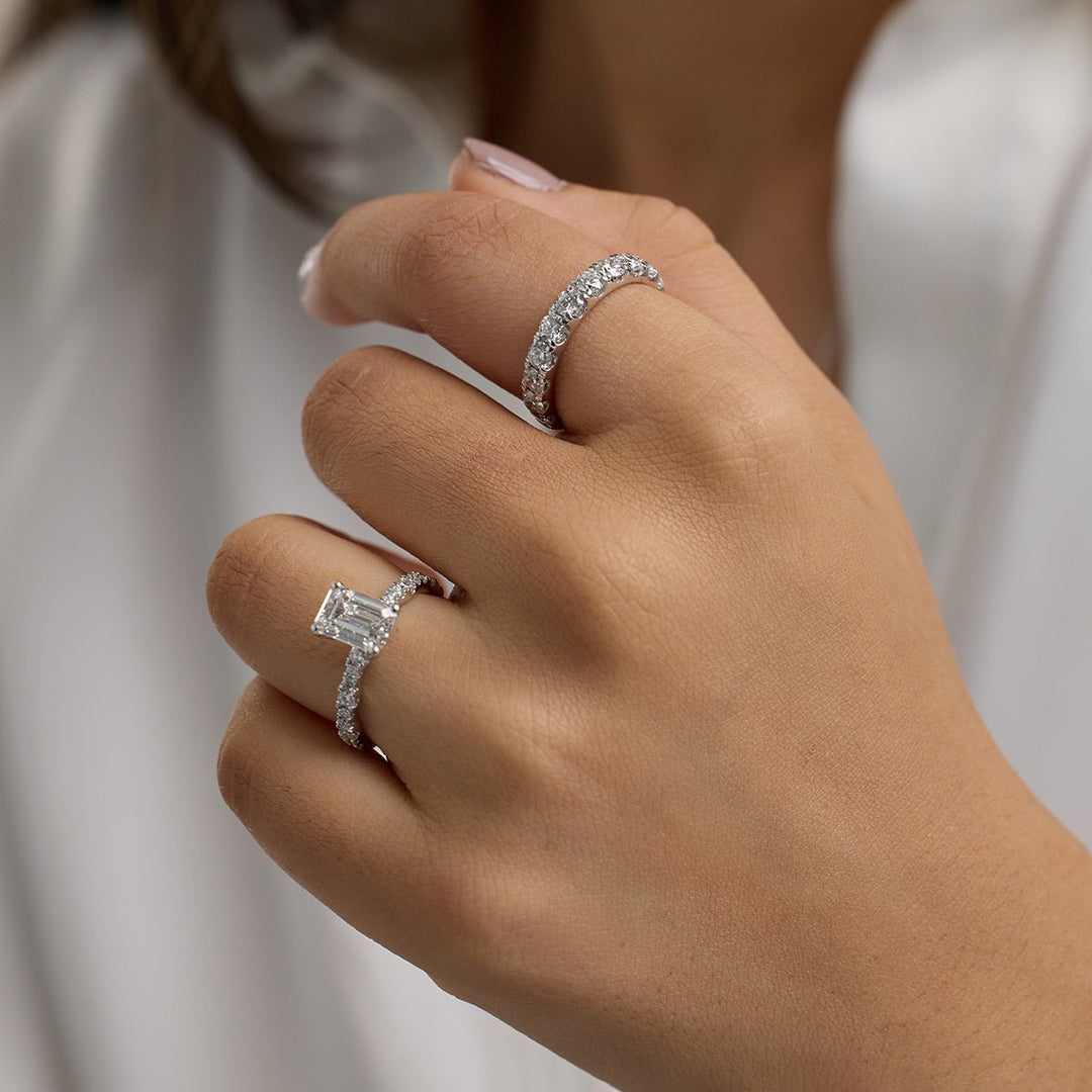 Round FG - VS2 Lab Grown Diamond Half Eternity Wedding Band - Doozy Diamonds