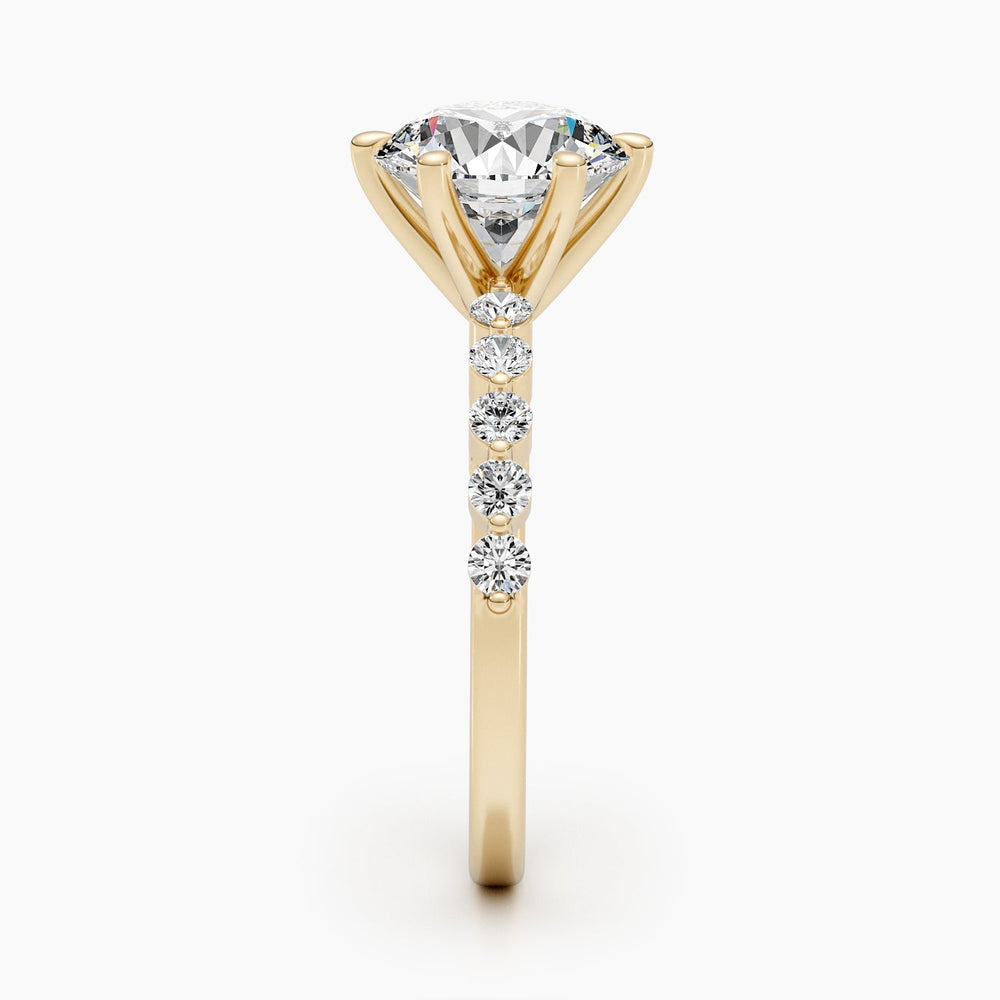 Shop the round cut pave engagement ring collection online