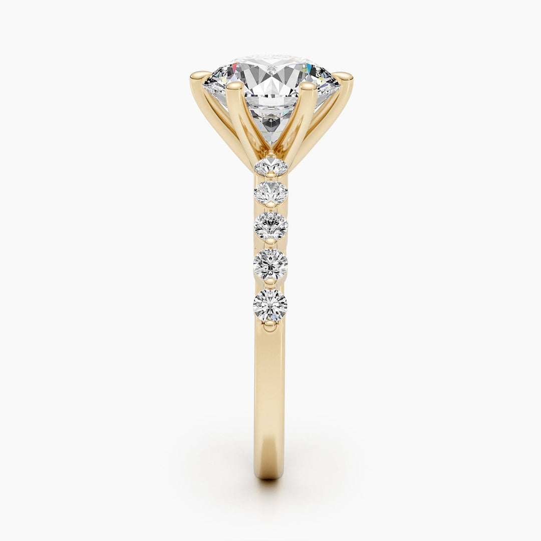 Shop the round cut pave engagement ring collection online
