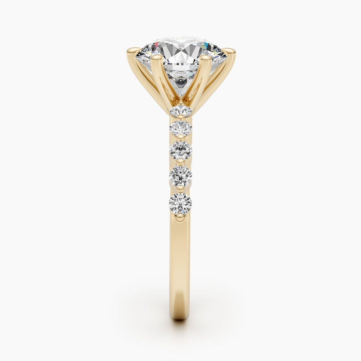 Shop the round cut pave engagement ring collection online
