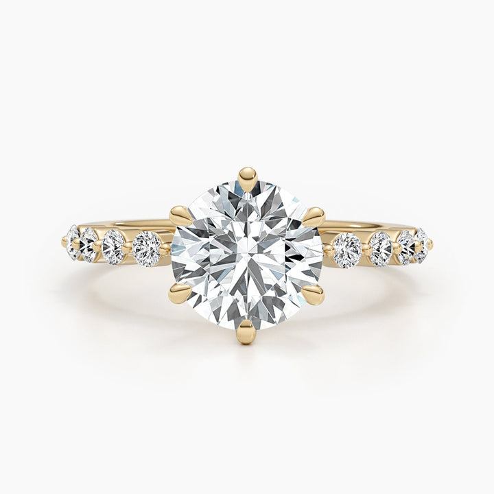 2.5CT round cut pave engagement ring available to buy now