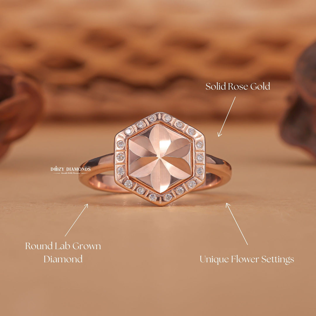Round solitaire engagement ring close-up highlighting diamond sparkle