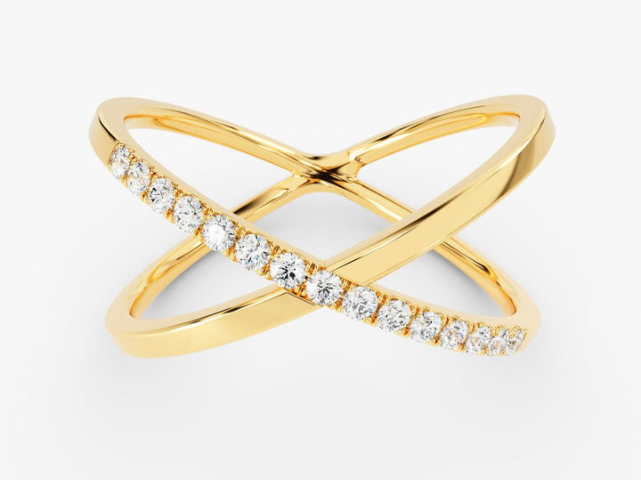 Round round diamond wedding band front view