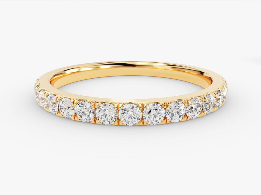 Round round diamond wedding band front view