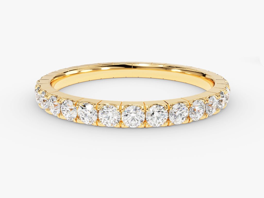 Round round diamond wedding band front view