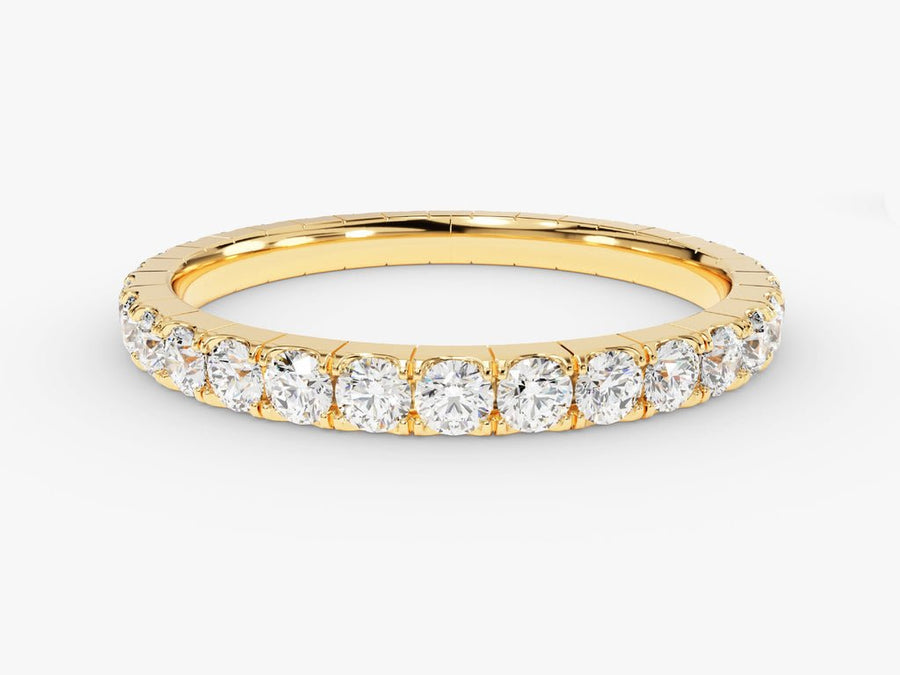 Round round diamond wedding band front view