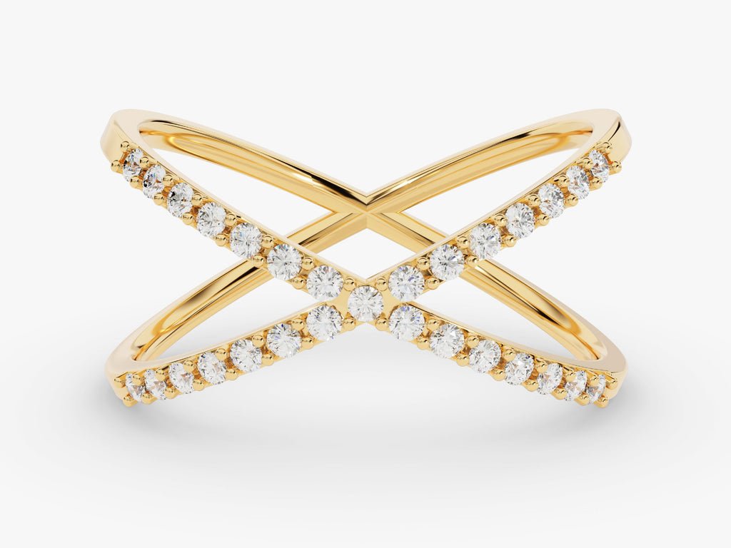 Round round diamond wedding band front view