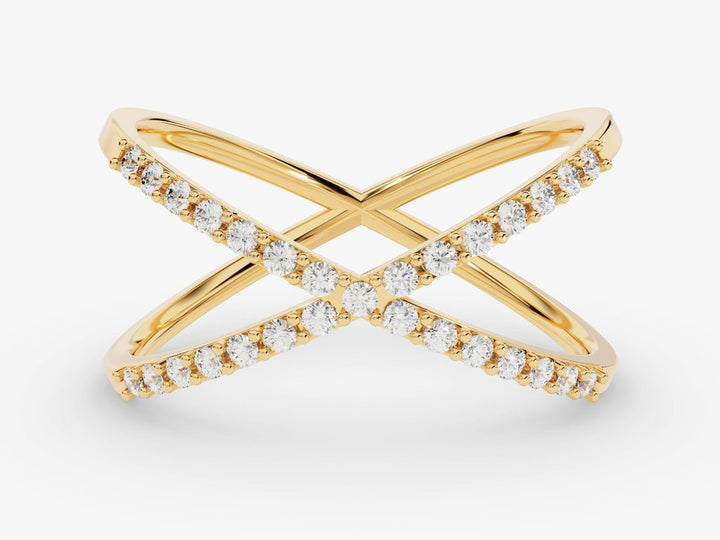 Round round diamond wedding band front view