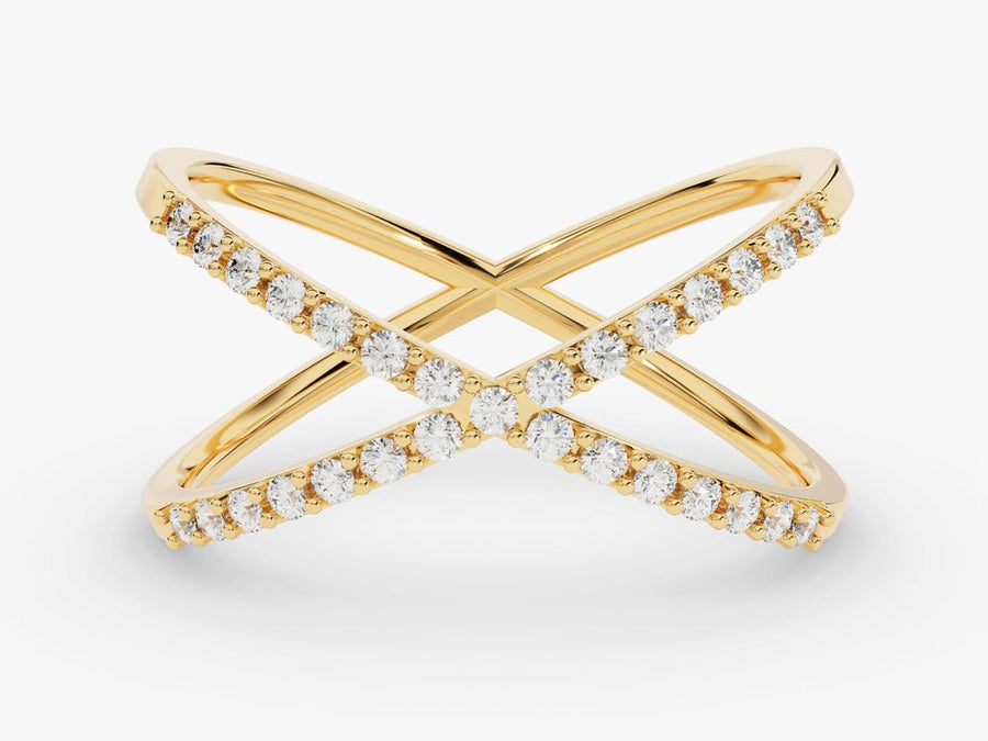 Round round diamond wedding band front view
