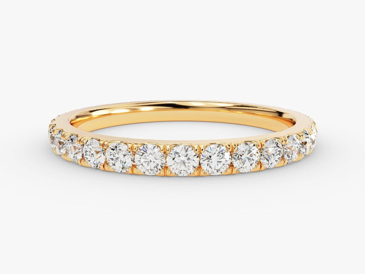 Round round diamond wedding band front view