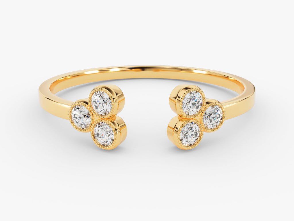 Round round diamond wedding band front view