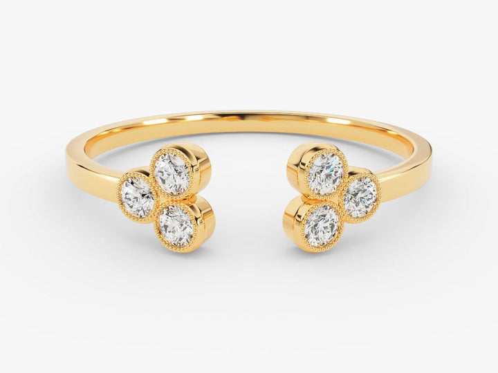 Round round diamond wedding band front view