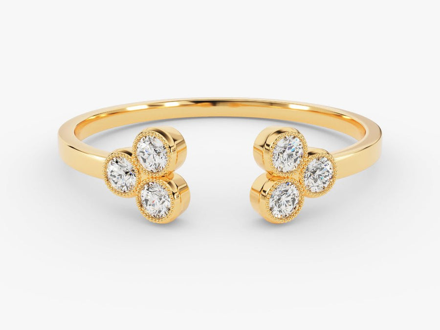 Round round diamond wedding band front view