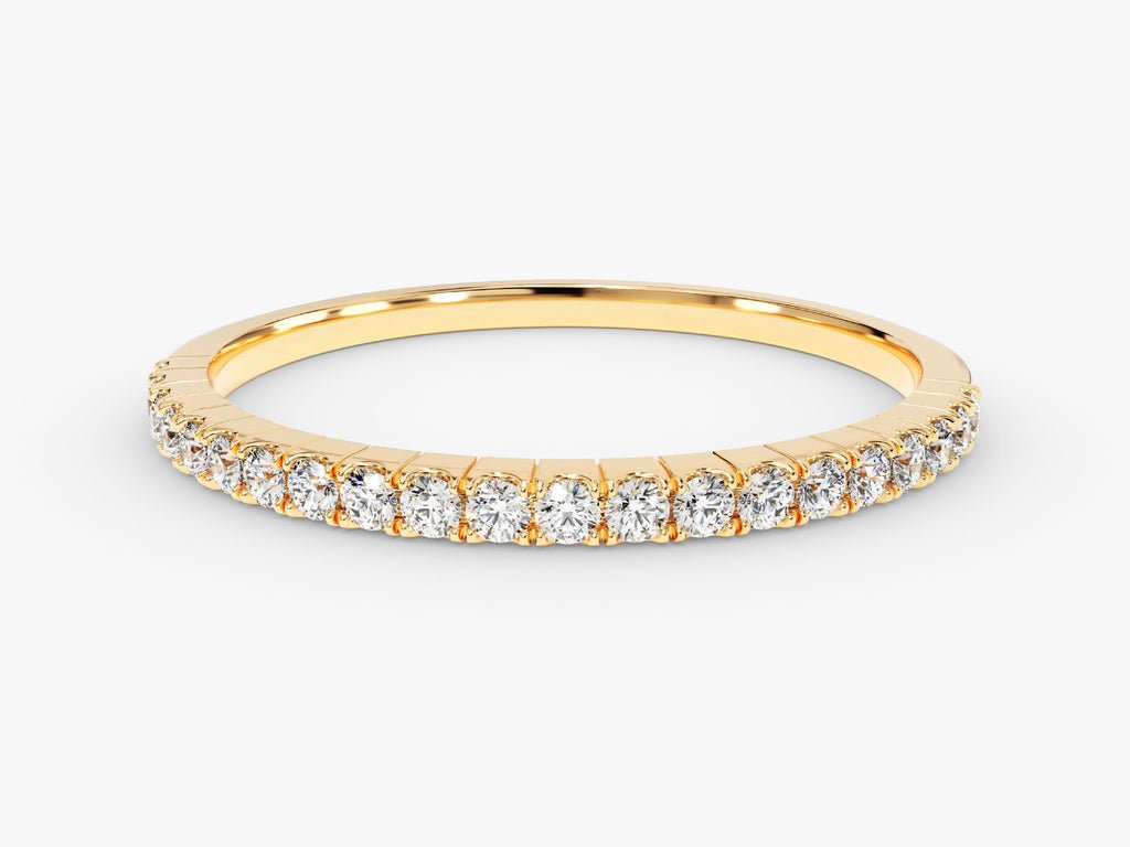 Round round diamond wedding band front view