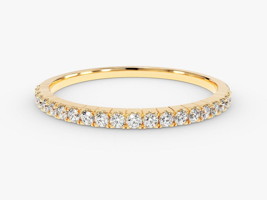 Round round diamond wedding band front view